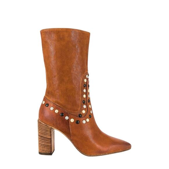 Free People Studded Leather Boots Size 7.5 Boho Western - Picture 8 of 12